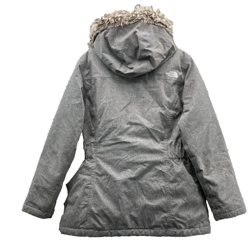 North Face Goose Down Hyvent 550 Puffer Jacket Girl's XL Fur Hood Outdoor Winter